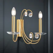 ORION Zidna lampa Ariane, zlatne boje, širina 37,5 cm, kristal - Dnevni boravak/blagovaonica - zlato, naravno - Metal