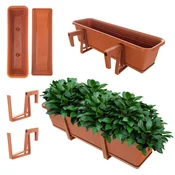 KADAX Balkonski cvetlični lonec 60 cm s ročaji in stojalom