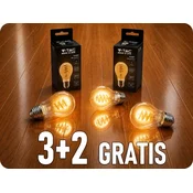 V-TAC RETRO LED ŽARNICA E27 4W, 220LM, A60, 1800K, 3+2 gratis!