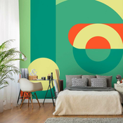 Samoljepljiva foto tapeta - Geometric Wreath (Green) 98x70
