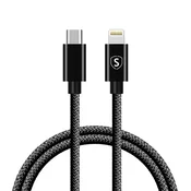 Sign Kabel USB-C v Lightning 20 W, 1 m - črn