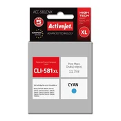 slomart activejet acc-581cnx črnilo (nadomestno za canon cli-581xlc; supreme; 11,70 ml; modro)