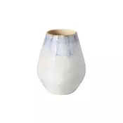 Bela/modra ročno poslikana vaza iz kamenine (višina 20 cm) Brisa – Costa Nova
