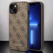 Guess Ovitek Guess brown za iPhone 14 Plus/ 15 Plus (GUHCP14MG4GFBR)