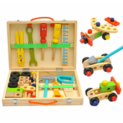 CAB Toys Otroški lesen kovček s 34 delavniškimi orodji - mojster