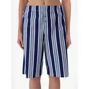 Penti Spodnji del pižame PENTI Vacation Gestreifte Pyjamahose modra