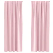 Vidaxl Zavese za zatemnitev z obroči 2 szt. Baby roza 245 x 140 cm