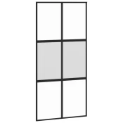 Klizna vrata crna 102,5x205 cm od kaljenog stakla i aluminija