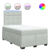 Vidaxl Box spring postelja z vzmetnico svetlo siva 120x200 cm žamet