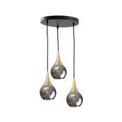 Greatstore 3xE27 LACRIMA SMOKY/GOLD viseča svetilka
