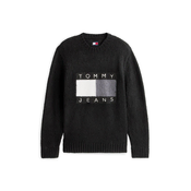 Tommy Jeans Pulover temno siva/črna/bela