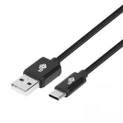 slomart USB-C kabel, 1.5m, črn, pleten