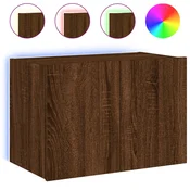 vidaXL vidaXL Stenska TV omarica z LED lučkami rjavi hrast 60x35x41 cm, (21012149)