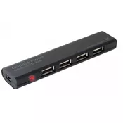 DEFENDER USB Hub 4 port 2.0 Black Quadro Promt