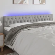 vidaXL vidaXL LED posteljno vzglavje svetlo sivo 200x7x78/88 cm blago, (20739188)