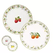 Set of 2 porcelain plates, with embossed design, 16cm, Fancy Fruit -