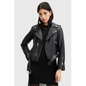 Usnjena jakna AllSaints BALFERN BIKER ženska, črna barva, W084LB