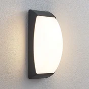 Lindby Zunanja stenska svetilka LED Alexey, IP65, temno siva - Sodobni - temno siva (RAL 7024), bela - Plastika
