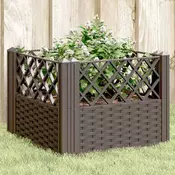 Vrtna sadilica s klinovima smeda 43,5x43,5x43,5 cm PP