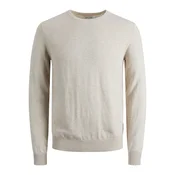 JACK & JONES Muški džemper JJEEMIL KNIT CREW NECK NOOS bež