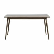 Rjava raztegljiva jedilna miza z mizno ploščo v hrastovem dekorju 150x90 cm Barrali – Unique Furniture