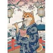 Trefl - Puzzle Premium Plus Hišni ljubljenčki kot čl: Meditacija z rezanci Shiba - 500 kosov