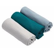 shumee MUSLINSKA PLENICA, ENOBOJNA, MODRA (Paket - 3 kosi)