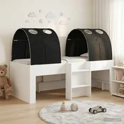 Krevet s Tunnels 4 pcs Bijela i crna Konstruirano drvo