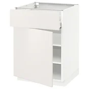 METOD / MAXIMERA Podni element s fiokom/vratima, bela/Veddinge bela, 60x60 cm
