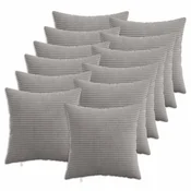 vidaXL Prevleka za blazino 12 pcs HEERLEN Svetlo siva 45 x 45 cm