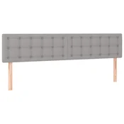 Vidaxl Posteljno vzglavje svetlo siva 200x5x78/88 cm blago