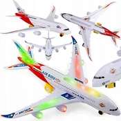 shumee SVETLOBNE ZVOČNE VOŽNJE ZA POTNIŠKO LETALO VELIKE 45 cm LED diode A380