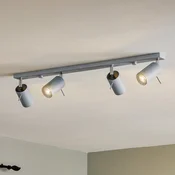 SOLLUX LIGHTING Stropni žaromet Round, siv, štiriročni linearni - Dnevna soba/jedilnica - Sodobni - siva - Kovina