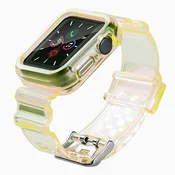 Silikonski pašček z ohišjem Strap Light za Apple Watch 38mm - rumena