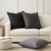 vidaXL Blazina 2 kos HOUTEN Svetlo siva 80 x 80 cm Lažni lanu