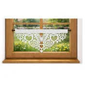 shumee D91 Kuhinjska zavesa z lambrequinom SPRING BUTTERFLY rože 60x30 bela