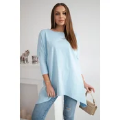 Oversize blouse in azure color