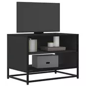 TV ormarić crni 61x40x46 cm Konstruirano drvo i metal