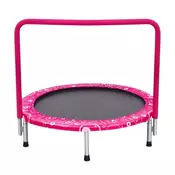 Northix 92 cm otroški trampolin z ročajem, zložljiv, nosilnost 150 kg, roza + črna