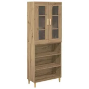 Vidaxl Visok predalnik Umetni hrast 69,5 x 34 x 180 cm
