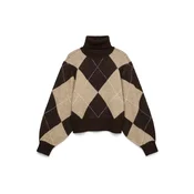 VERO MODA Pulover VMDarla kapučino/črna