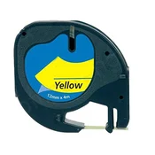 DYMO Dymo Letratag 91202 združljiv trak - 12 mm x 4 metre črno/rumen S0721620, (21404662)