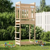 vidaXL Zunanji igrači stolp Naravna 85 x 53 x 207 cm Masivna borovina