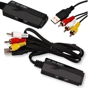 Pretvornik slike in zvoka iz AV 3x činč na HDMI adapterski kabel