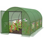 Garden Line VRTNARSKI FOLIJASTI TUNEL 3 SEGMENTI 3 x 2 x 2 M ZELEN Z VISEČIMI VRATKI *3941