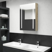 LED kupaonski ormaric s ogledalom boja hrasta 50 x 13 x 70 cm