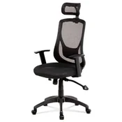 Autronic Pisarniški stol Office chair, synchronous mech., black MESH, plastic cross (KA-A186 BK)