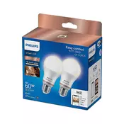 SET 2x LED prigušiva sijalica Philips A60 E27/8W/230V Wi-Fi