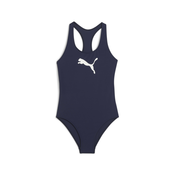 Puma Girls Racerback Swimsuit, Blue, Size 6 Y, Clothing