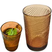 shumee KOZAREC ZA VODO, PIJAČE, SOK 300 ml, VZOREC LESENE REZINE, RJAVA